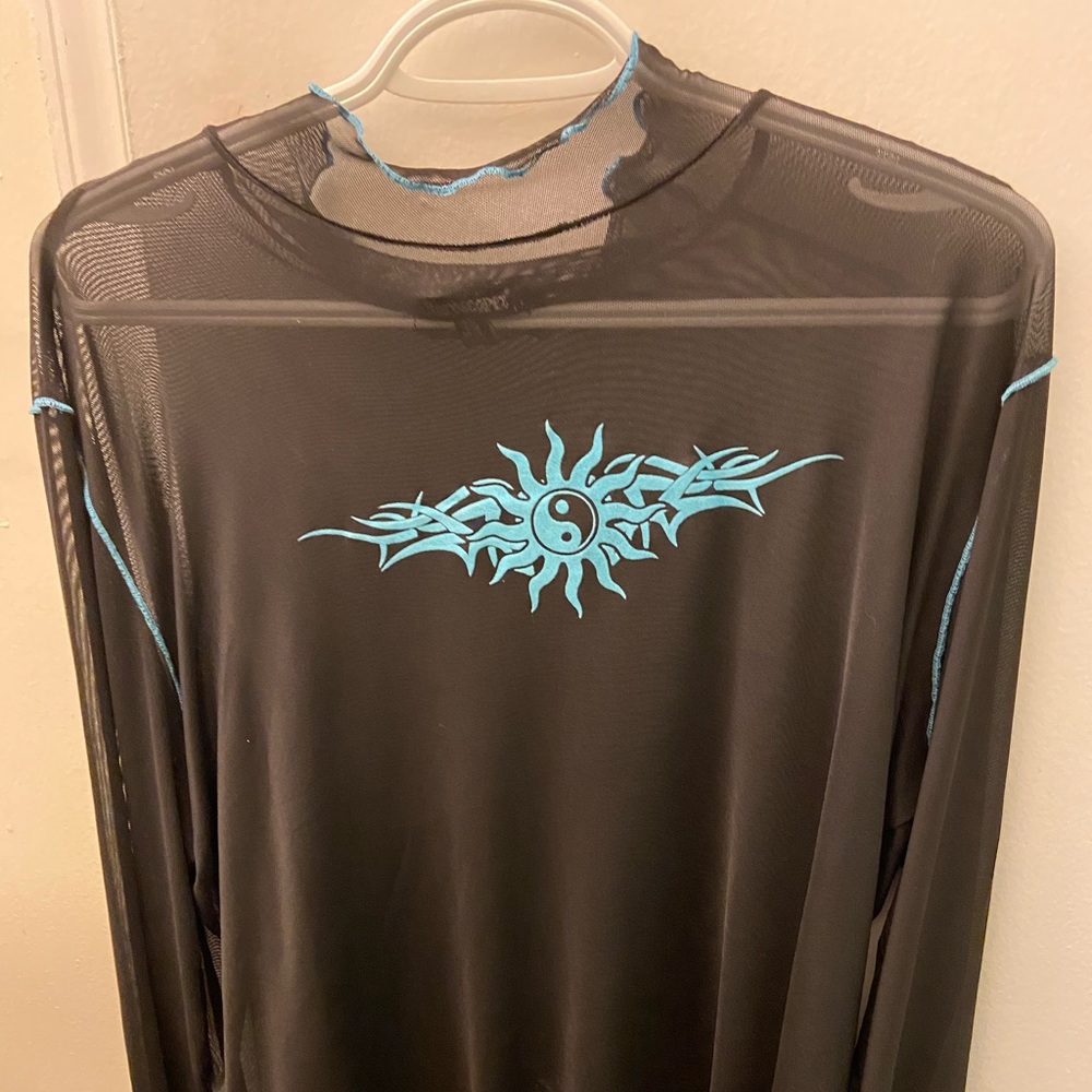 Sheer long sleeve shirt